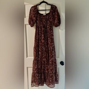 Francesca’s Puff Sleeve Midi Dress XS